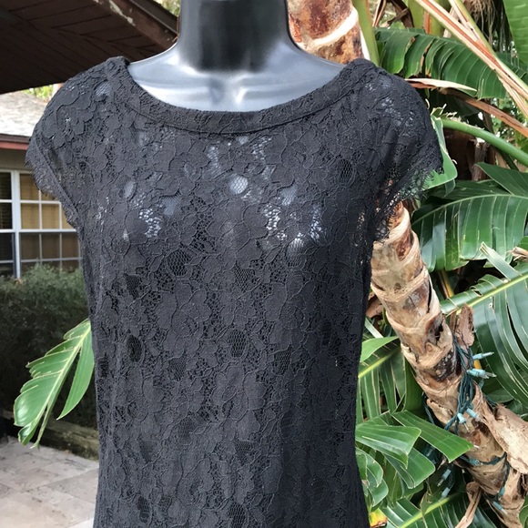Vintage Dresses & Skirts - Vintage sheer lace dress with feather ruffle